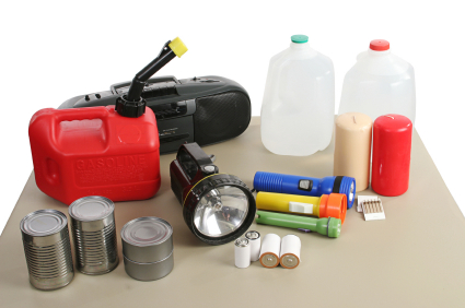 Photo of a disaster supply kit.
